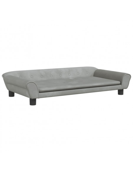 Lettino per Cani Grigio Chiaro 100x50x21 cm in Velluto