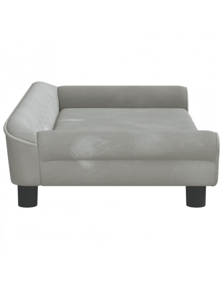 Lettino per Cani Grigio Chiaro 100x50x21 cm in Velluto