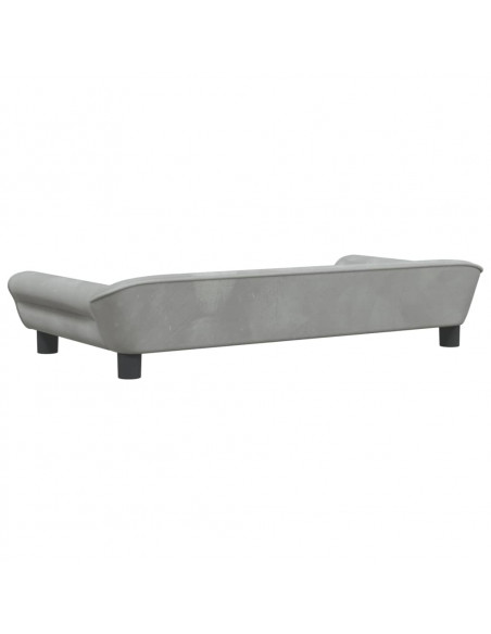 Lettino per Cani Grigio Chiaro 100x50x21 cm in Velluto