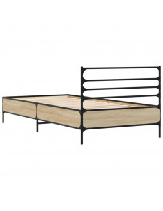 Giroletto Rovere Sonoma 75x190cm in Legno Multistrato e Metallo