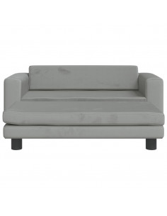 Lettino Cani con Estensione Grigio Chiaro 100x50x30 cm Velluto 2