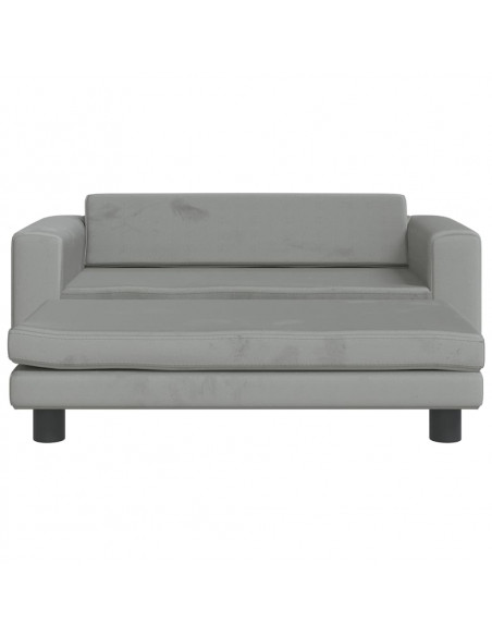Lettino Cani con Estensione Grigio Chiaro 100x50x30 cm Velluto