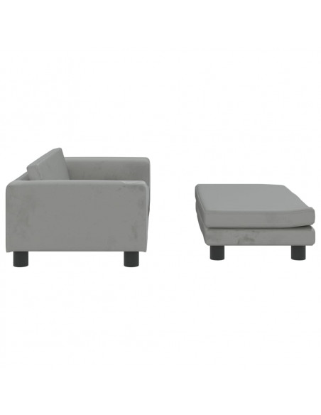 Lettino Cani con Estensione Grigio Chiaro 100x50x30 cm Velluto