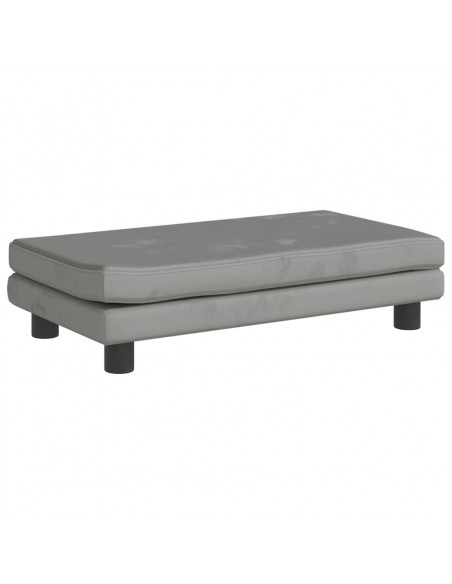 Lettino Cani con Estensione Grigio Chiaro 100x50x30 cm Velluto