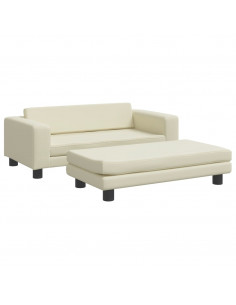 Lettino per Cani con Estensione Crema 100x50x30cm in Similpelle