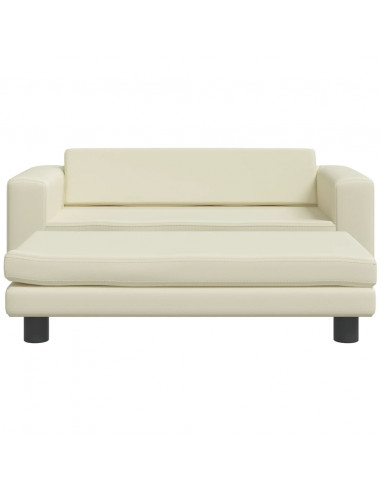 Lettino per Cani con Estensione Crema 100x50x30cm in Similpelle