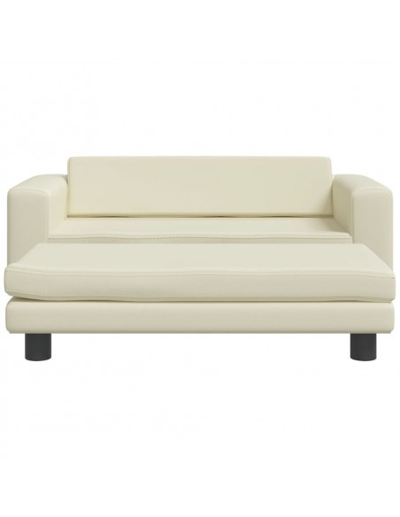 Lettino per Cani con Estensione Crema 100x50x30cm in Similpelle