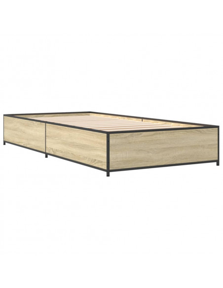 Giroletto Rovere Sonoma 90x190cm in Legno Multistrato e Metallo