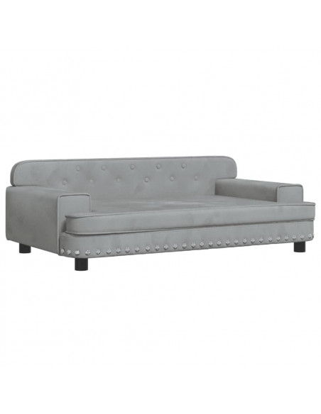 Lettino per Cani Grigio Chiaro 90x53x30 cm in Velluto