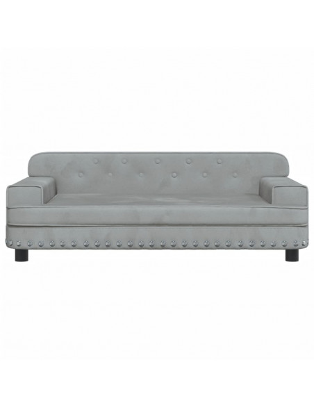 Lettino per Cani Grigio Chiaro 90x53x30 cm in Velluto