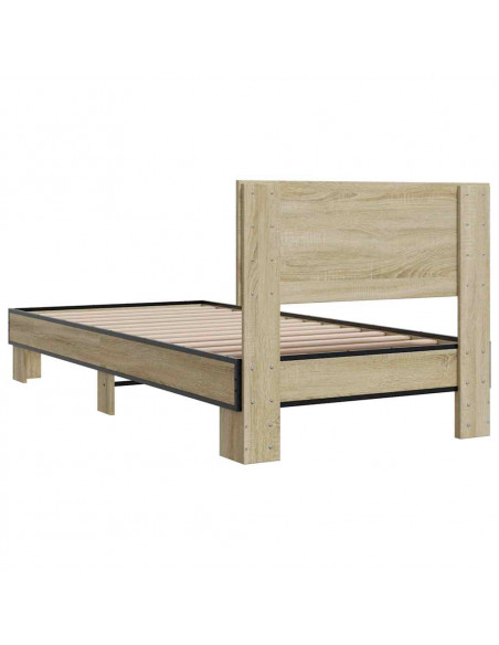 Giroletto Rovere Sonoma 90x190cm in Legno Multistrato e Metallo