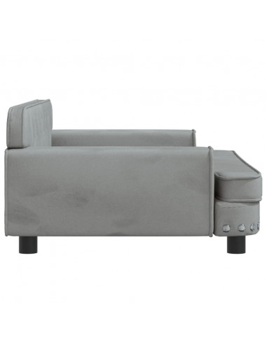 Lettino per Cani Grigio Chiaro 90x53x30 cm in Velluto