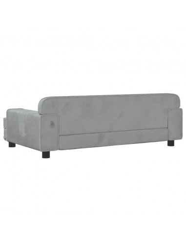 Lettino per Cani Grigio Chiaro 90x53x30 cm in Velluto