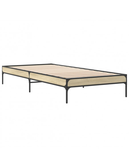 Giroletto Rovere Sonoma 90x190cm in Legno Multistrato e Metallo