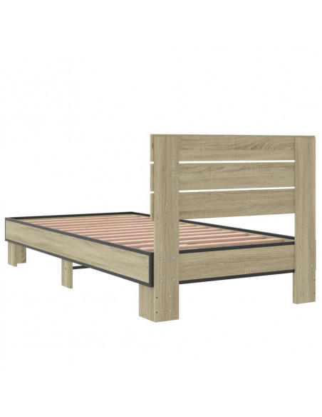 Giroletto Rovere Sonoma 90x190cm in Legno Multistrato e Metallo