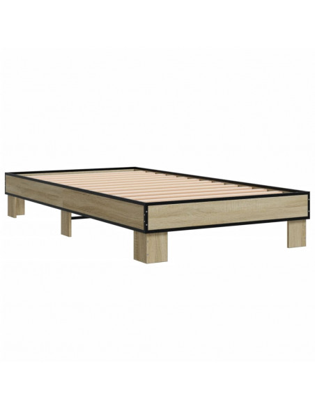 Giroletto Rovere Sonoma 90x190cm in Legno Multistrato e Metallo
