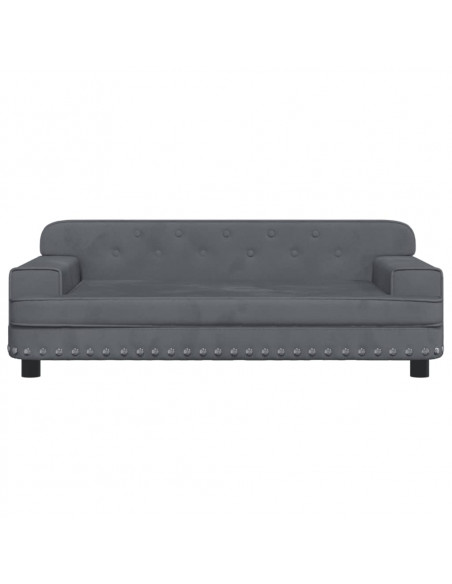 Lettino per Cani Grigio Scuro 90x53x30 cm in Velluto