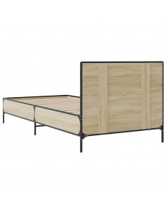 Giroletto Rovere Sonoma 90x190cm in Legno Multistrato e Metallo