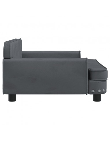 Lettino per Cani Grigio Scuro 90x53x30 cm in Velluto