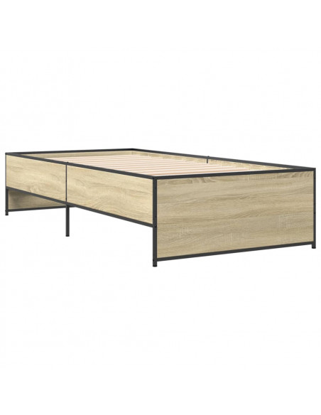 Giroletto Rovere Sonoma 90x190cm in Legno Multistrato e Metallo