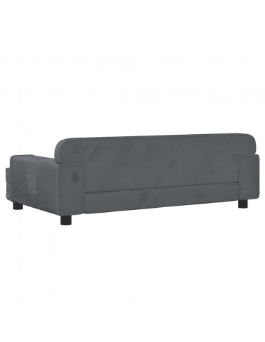 Lettino per Cani Grigio Scuro 90x53x30 cm in Velluto