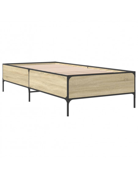 Giroletto Rovere Sonoma 90x190cm in Legno Multistrato e Metallo