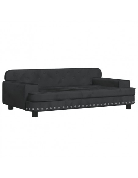 Lettino per Cani Nero 90x53x30 cm in Velluto