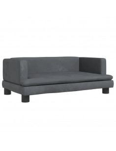Lettino per Cani Grigio Scuro 80x45x30 cm in Velluto