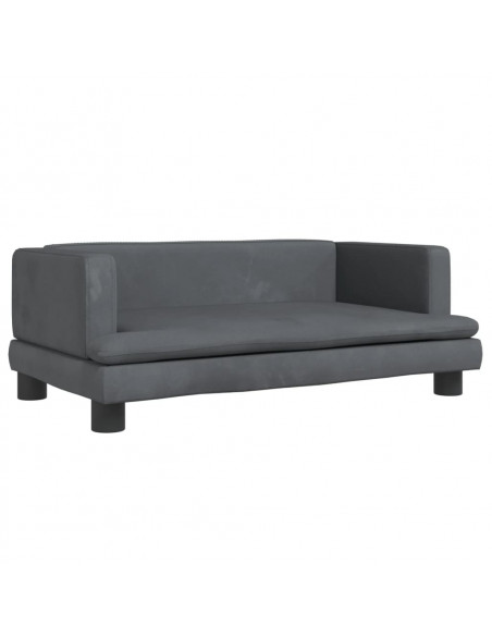 Lettino per Cani Grigio Scuro 80x45x30 cm in Velluto