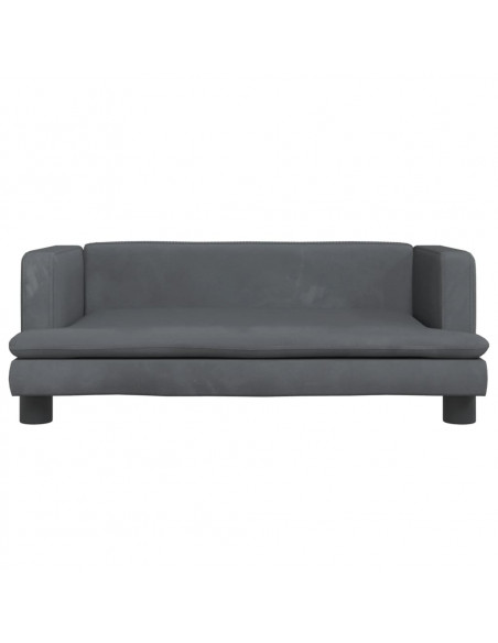Lettino per Cani Grigio Scuro 80x45x30 cm in Velluto