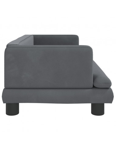 Lettino per Cani Grigio Scuro 80x45x30 cm in Velluto