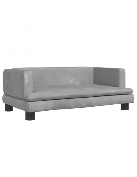 Lettino per Cani Grigio Chiaro 80x45x30 cm in Velluto
