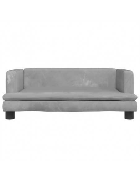 Lettino per Cani Grigio Chiaro 80x45x30 cm in Velluto