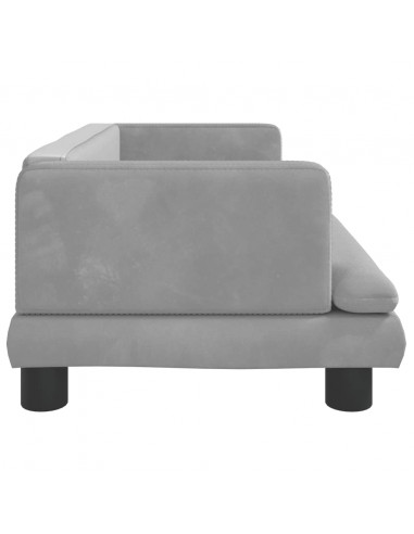 Lettino per Cani Grigio Chiaro 80x45x30 cm in Velluto