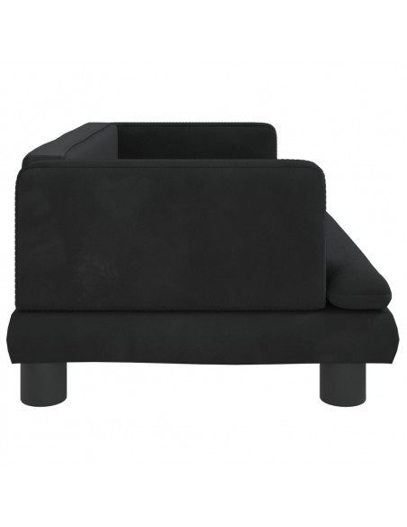Lettino per Cani Nero 80x45x30 cm in Velluto