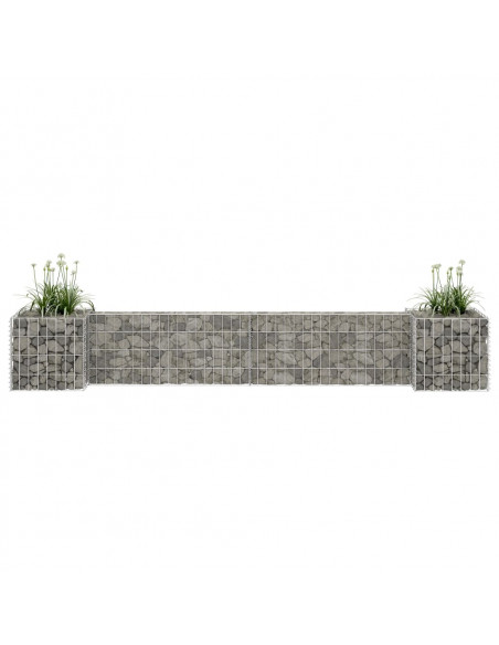 Gabbione Fioriera ad "H" in Filo di Acciaio 260x40x40 cm