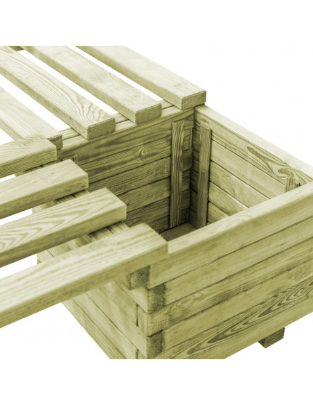 Fioriera da Giardino con Panca in Legno di Pino Impregnato