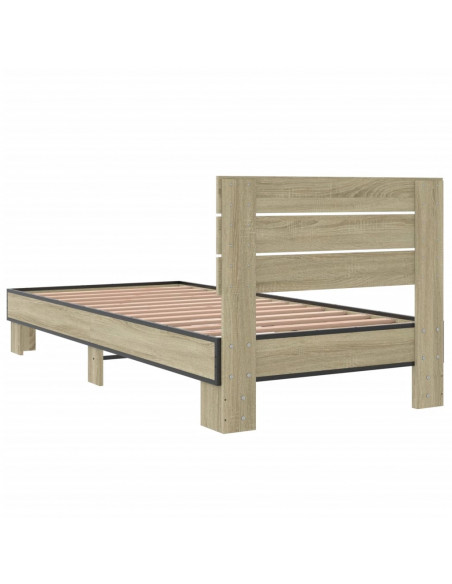 Giroletto Rovere Sonoma 90x200 cm Legno Multistrato e Metallo
