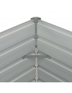 Fioriera Rialzata Antracite 160x80x77 cm in Acciaio Zincato