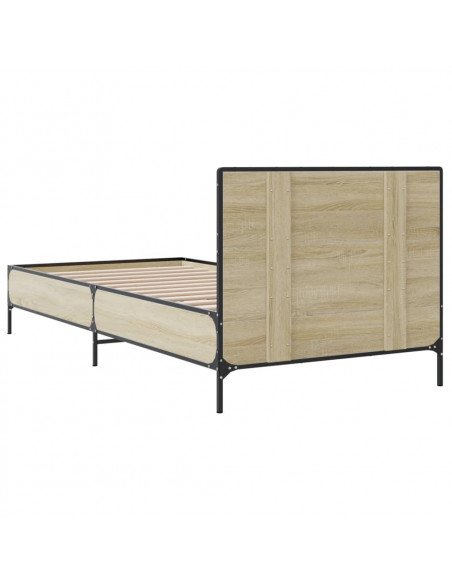 Giroletto Rovere Sonoma 90x200 cm Legno Multistrato e Metallo