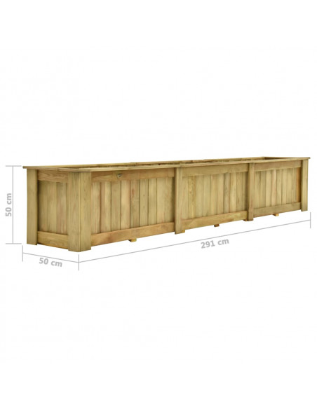 Fioriera Rialzata 291x50x50 cm in Legno di Pino Impregnato