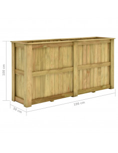 Fioriera Rialzata 196x50x100 cm in Legno di Pino Impregnato