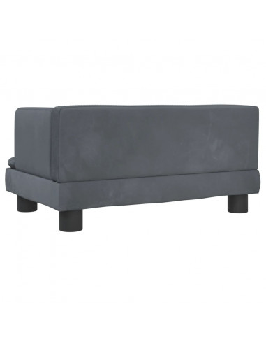 Lettino per Cani Grigio Scuro 60x40x30 cm in Velluto