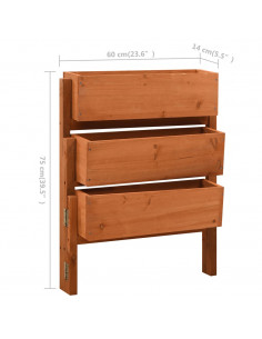 Fioriera Giardino Pieghevole Arancione 60x14x75 cm Legno Abete