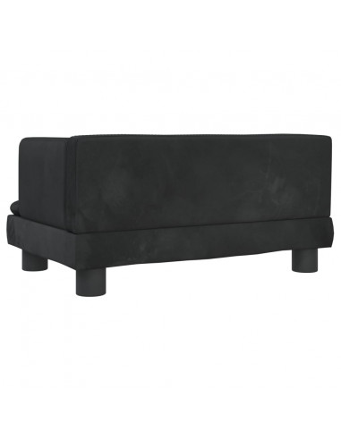 Lettino per Cani Nero 60x40x30 cm in Velluto