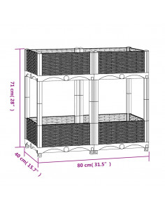 Fioriera Rialzata 80x40x71 cm in Polipropilene