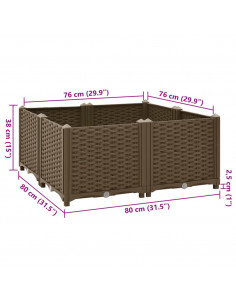 Fioriera Rialzata 80x80x38 cm in Polipropilene