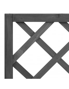 Fioriera con Traliccio Nera 70x30x135 cm in Massello di Abete