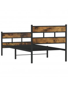 Giroletto senza Materaso in Metallo Rovere Fumo 107x203 cm