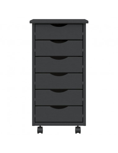 Armadietto Rotante con Cassetti MOSS Grigio Legno Massello Pino